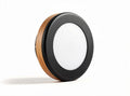 Lampe murale ronde en bois et métal blanc 20 x 20 x 5 cm pour intérieur