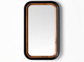 Miroir rectangulaire en bois de bambou et métal noir 60 x 40 x 3cm