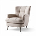 Fauteuil en tissu beige avec accoudoirs et pieds en métal 80 x 85 x 95cm